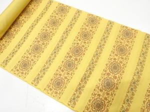 B反　横段に花模様織り出し　名古屋帯地反物